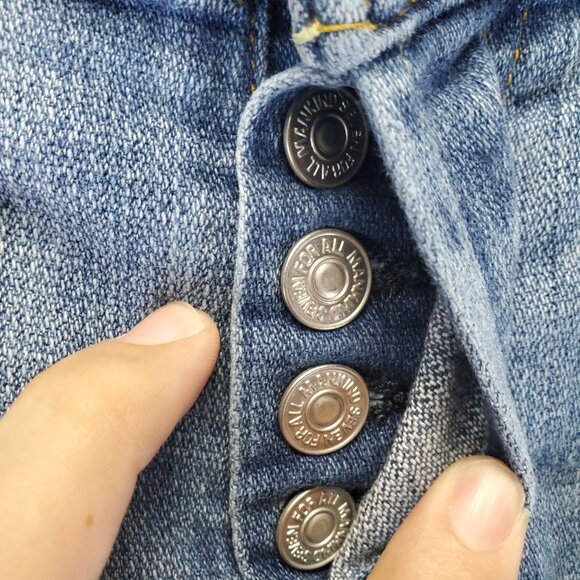 7 For All Mankind Jeans Womens 26 Blue Josefina Luxe Vintage Button Fly Ankle - Picture 2 of 16